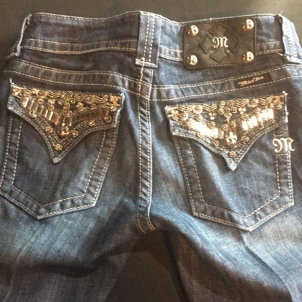 Miss me dark gunmetal bling jeans